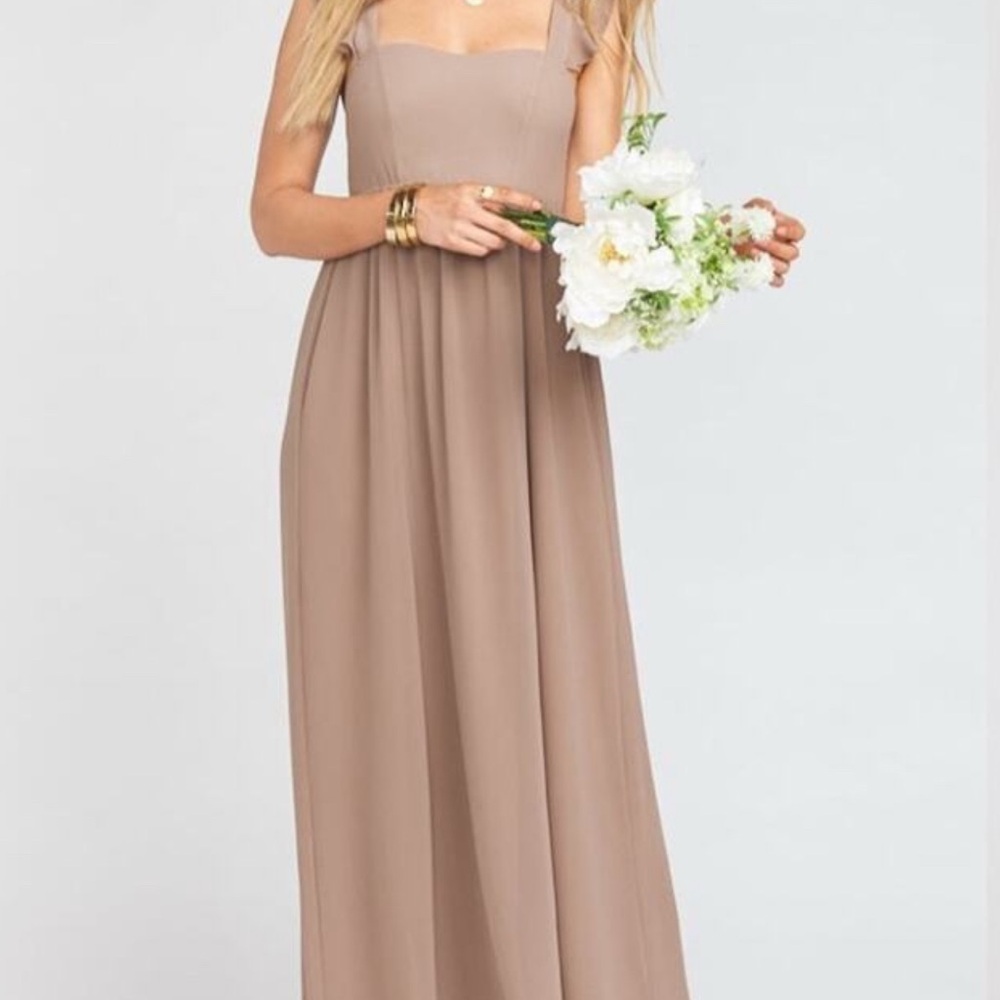 Show Me Your MuMu Taupe Maxi Dress